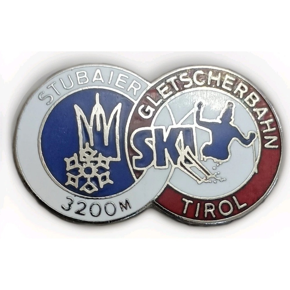 Stabaier Gletscherbahn Ski Area Tirol Germany 3200m Ski Lapel Hat Pin Pinback